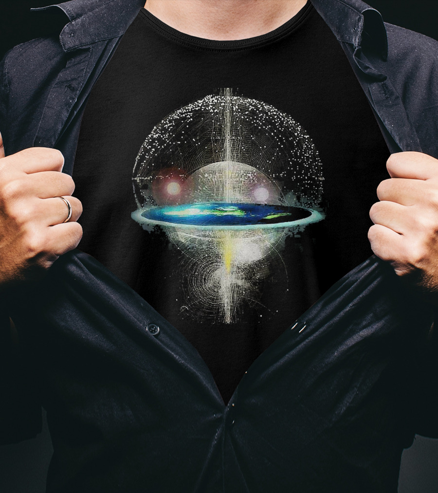 Flat Earth Cosmic Celestial Universe Symmetry T-Shirt