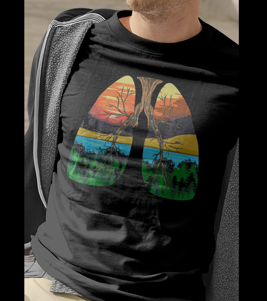 Lungs Of Nature With Forest Landscape For Earth Day Environment T-Shirt