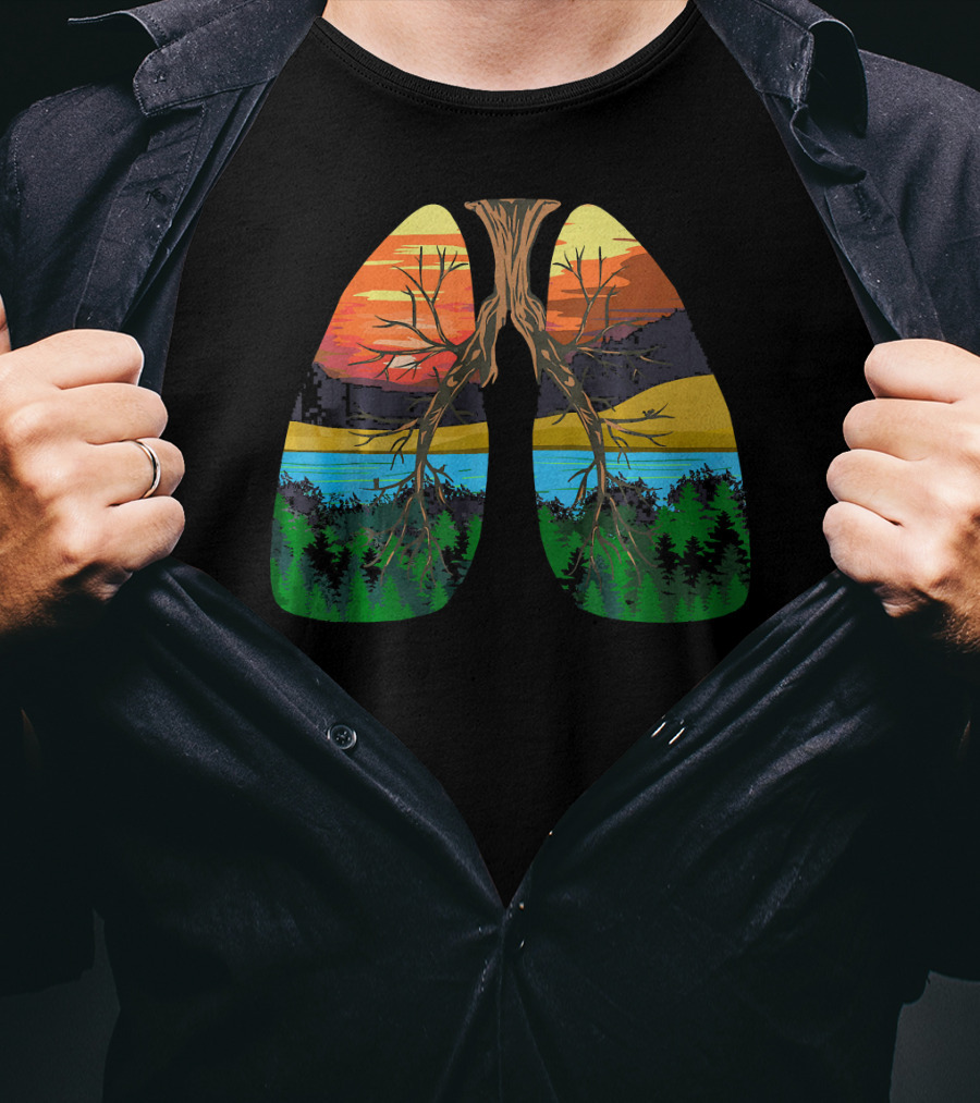 Lungs Of Nature With Forest Landscape For Earth Day Environment T-Shirt