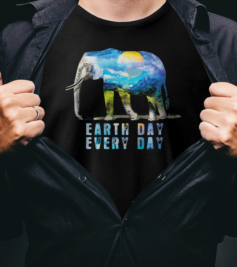 Earth Day Every Day Elephant Love T-Shirt