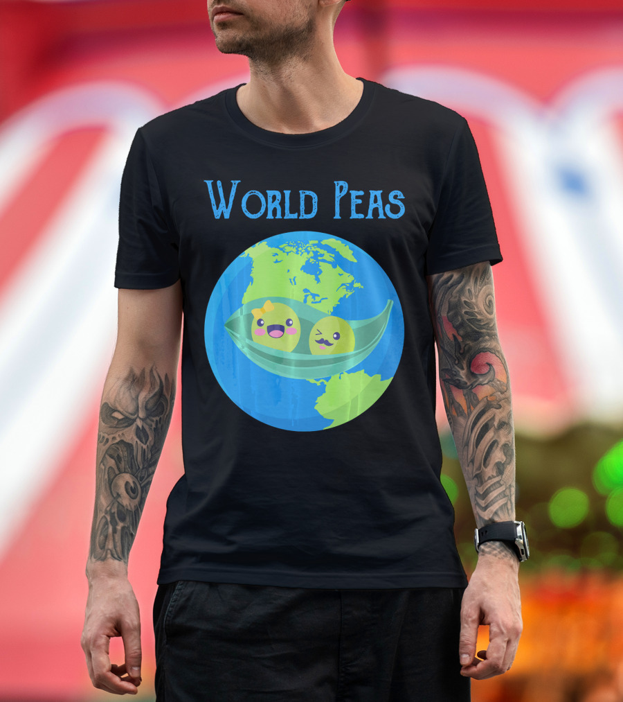 World Peas Funny World Peace Pun Earth Peas T-Shirt
