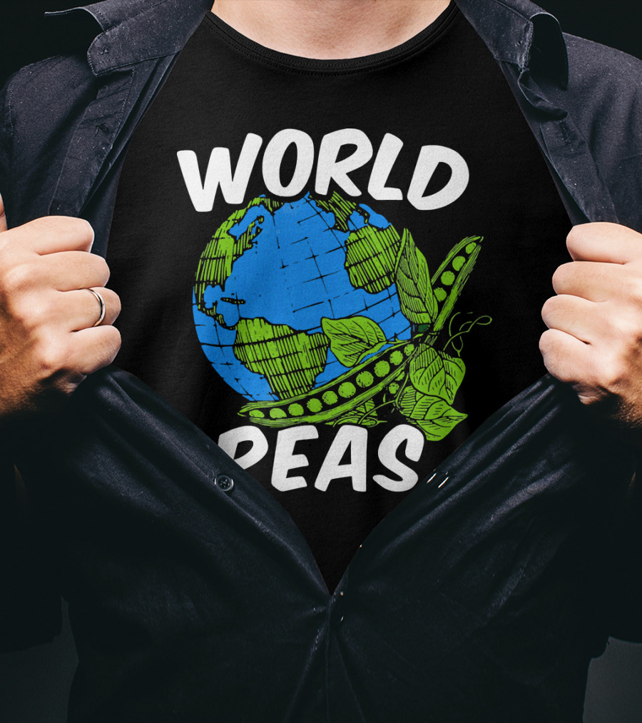 World Peas Pun Funny Peace On Earth T-Shirt
