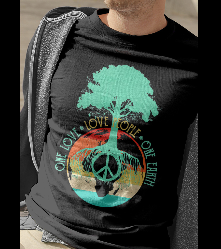One Love People One Earth Peace Tree T-Shirt