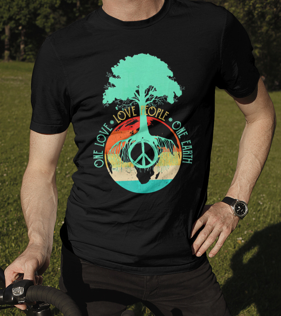 One Love People One Earth Peace Tree T-Shirt