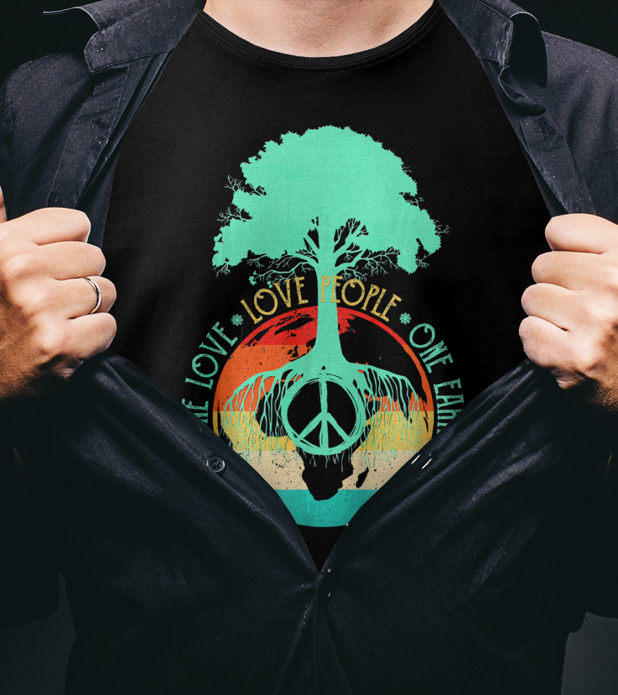 One Love People One Earth Peace Tree T-Shirt