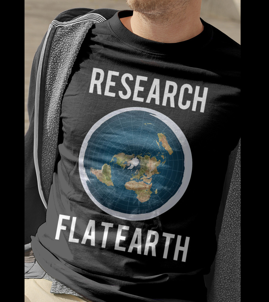 Research Flat Earth Map Exploration T-Shirt