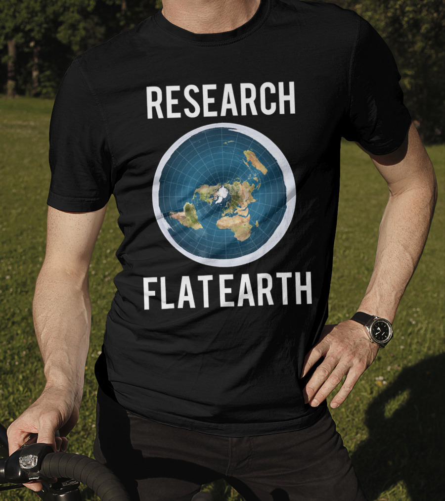 Research Flat Earth Map Exploration T-Shirt