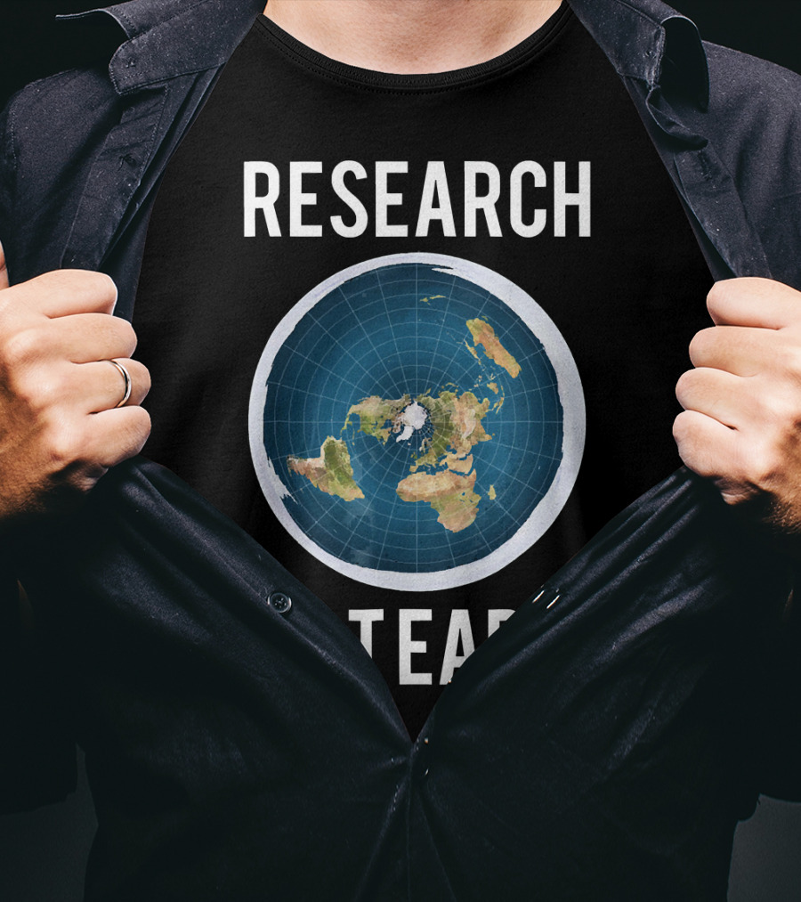 Research Flat Earth Map Exploration T-Shirt