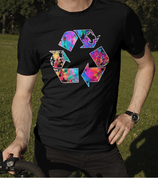 Earth Day Vintage Recycle Reduce Reuse Psychedelic Colorful T-Shirt