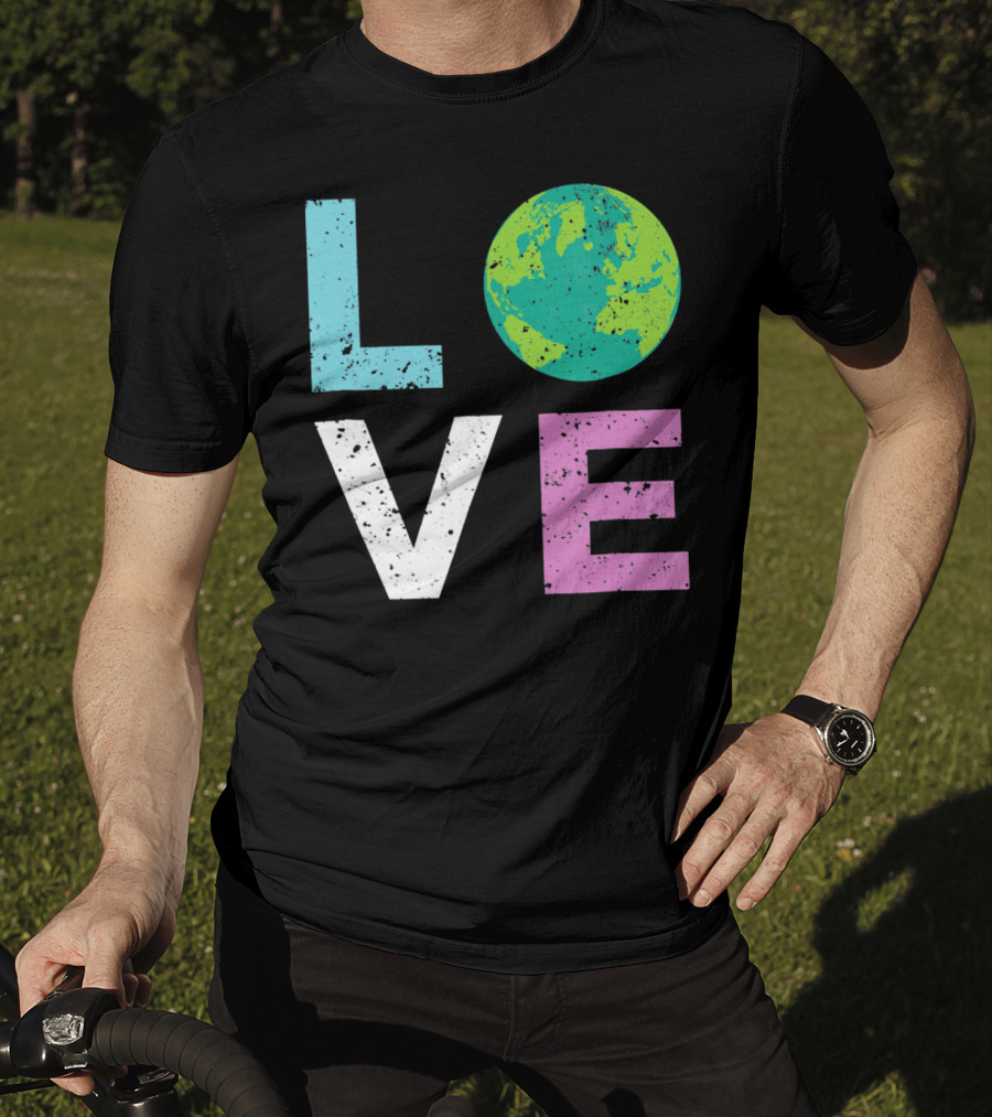 LOVE Earth Day With Globe Vin Earth T-Shirt