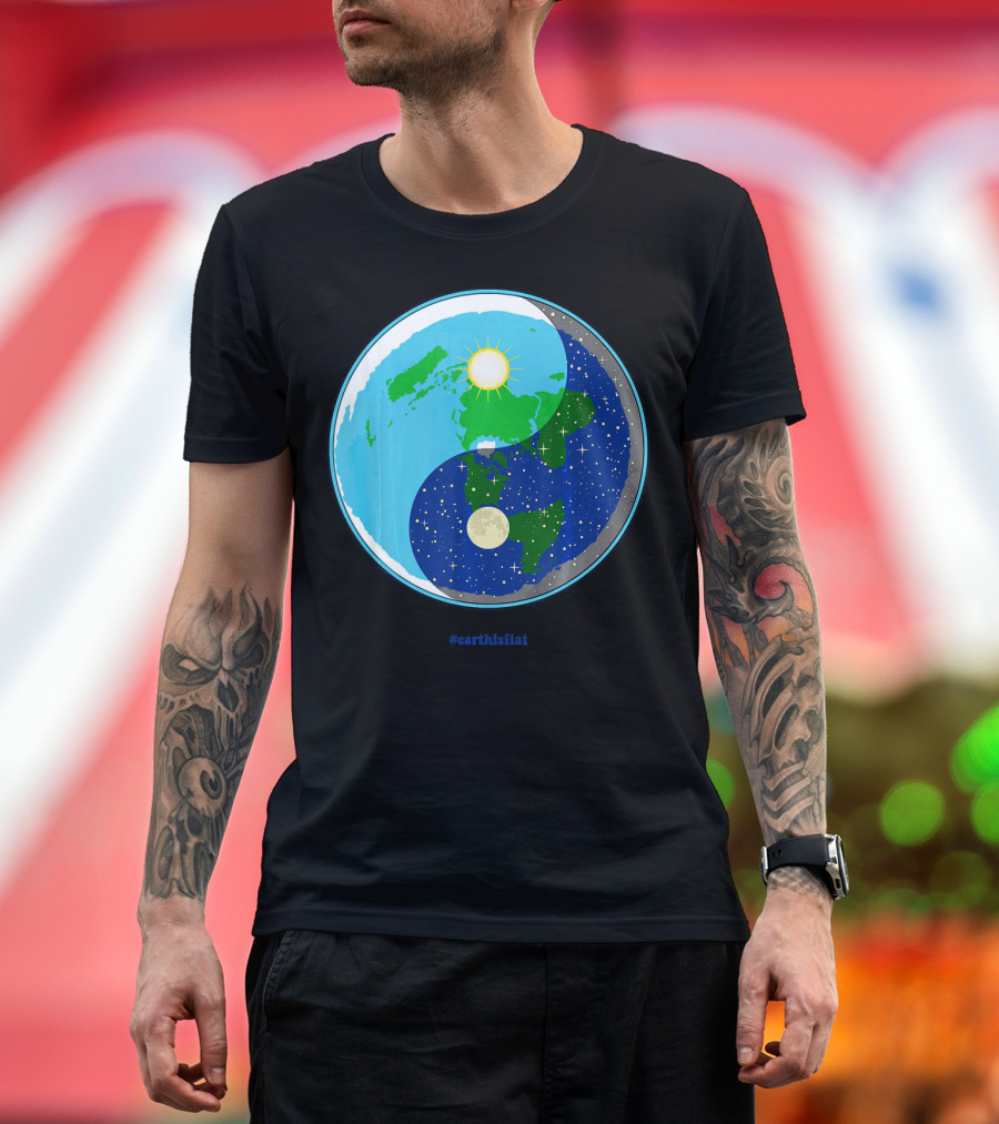 Ying Yang Flat Earth Truther #earthisflat Sun and Moon T-Shirt