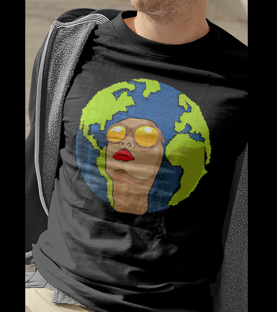 Arbor Mother Earth Day Sunglasses Reflection Globe Face T-Shirt