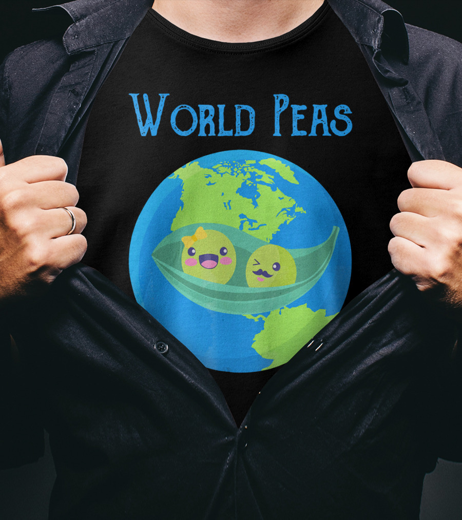 World Peas Give Peas A Chance Earth Peapod T-Shirt