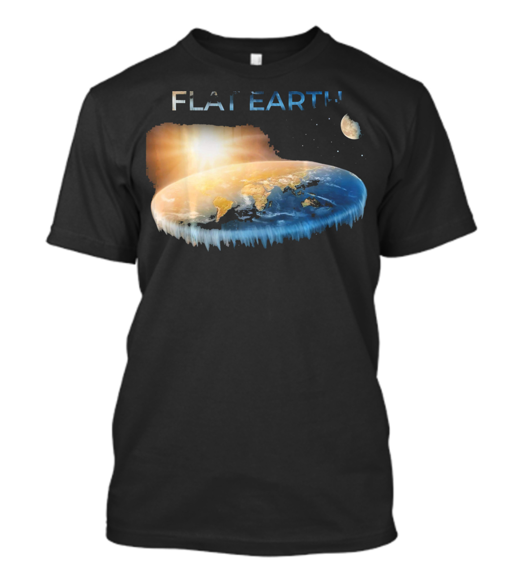 Flat Earth Dome Map With Sun And Moon T-Shirt