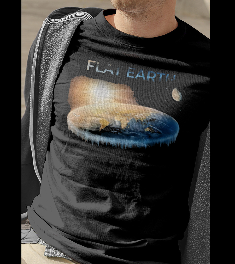 Flat Earth Dome Map With Sun And Moon T-Shirt