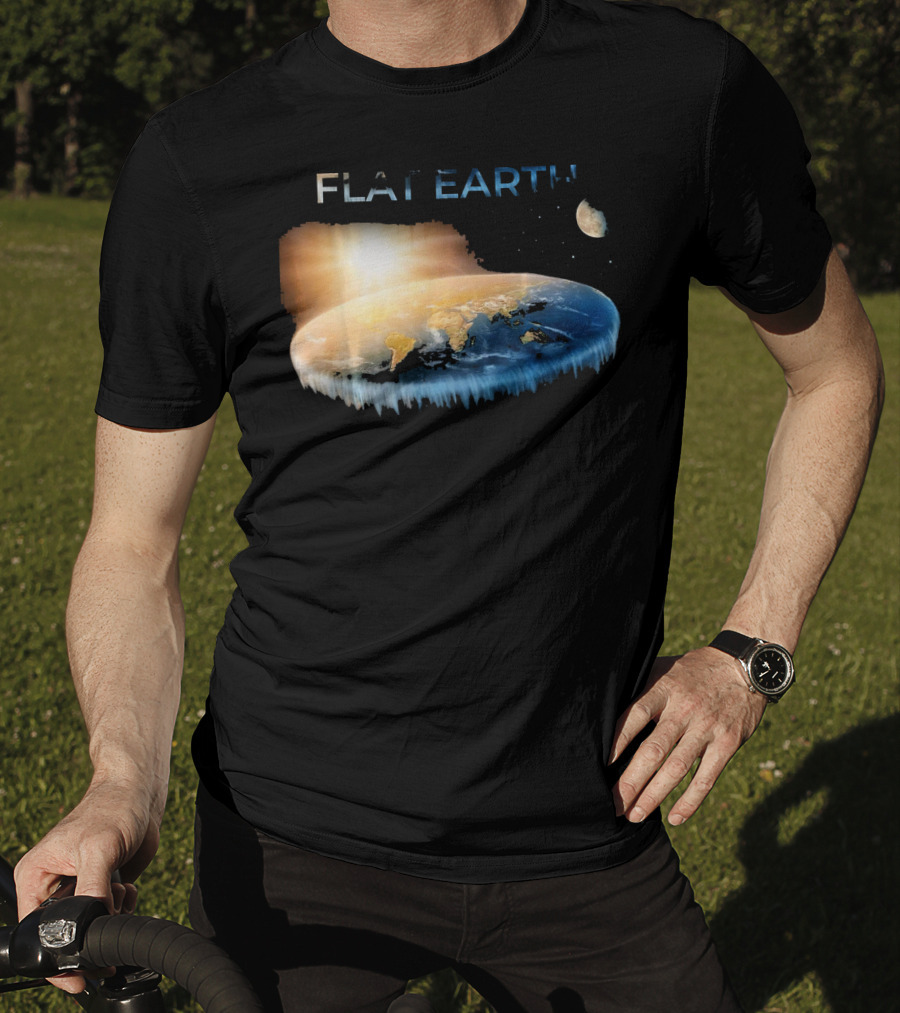 Flat Earth Dome Map With Sun And Moon T-Shirt