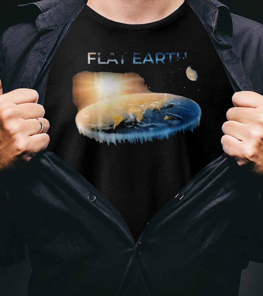 Flat Earth Dome Map With Sun And Moon T-Shirt