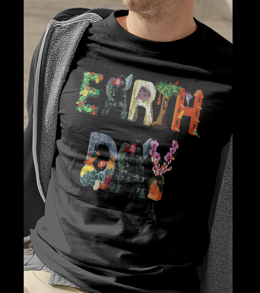 National Earth Day Nature-Themed Lettering T-Shirt
