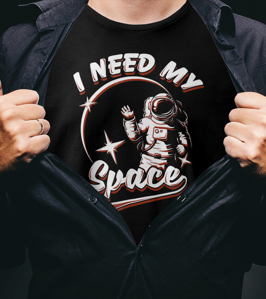 Astronaut I Need My Space Moon Earth T-Shirt