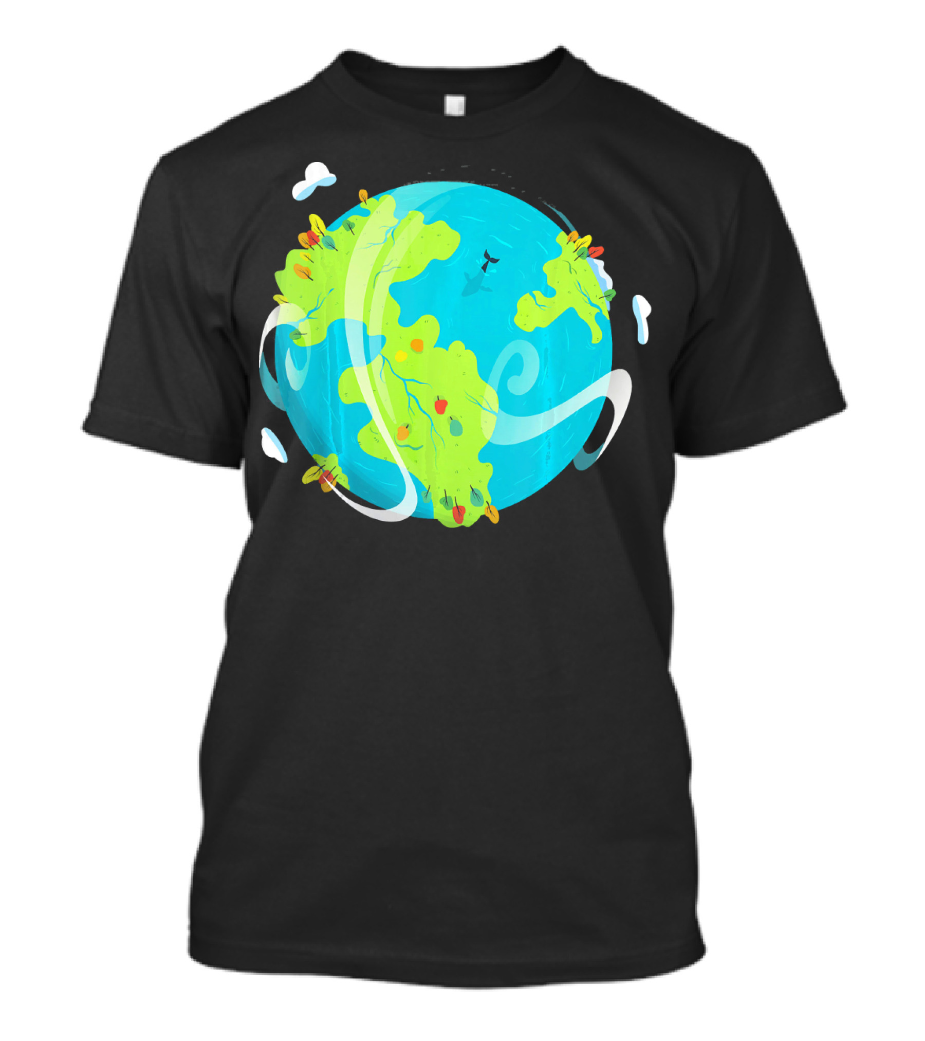 Earth Day Mother Planet Tree Dolphin Scenic Globe T-Shirt