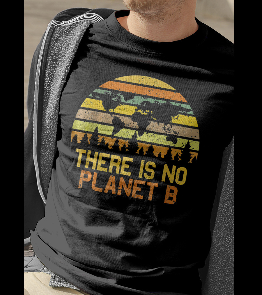 Earth Day Vintage There Is No Planet B Retro Map T-Shirt