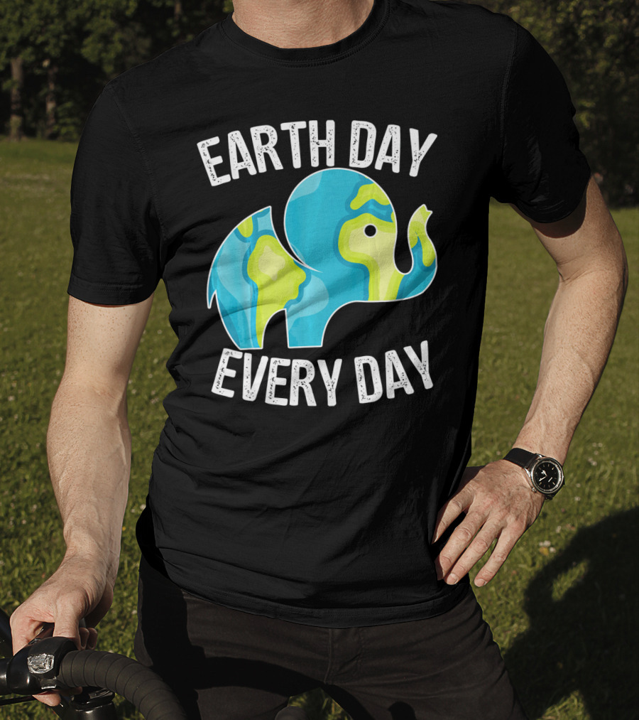 Earth Day Every Day Elephant Vintage Earth T-Shirt