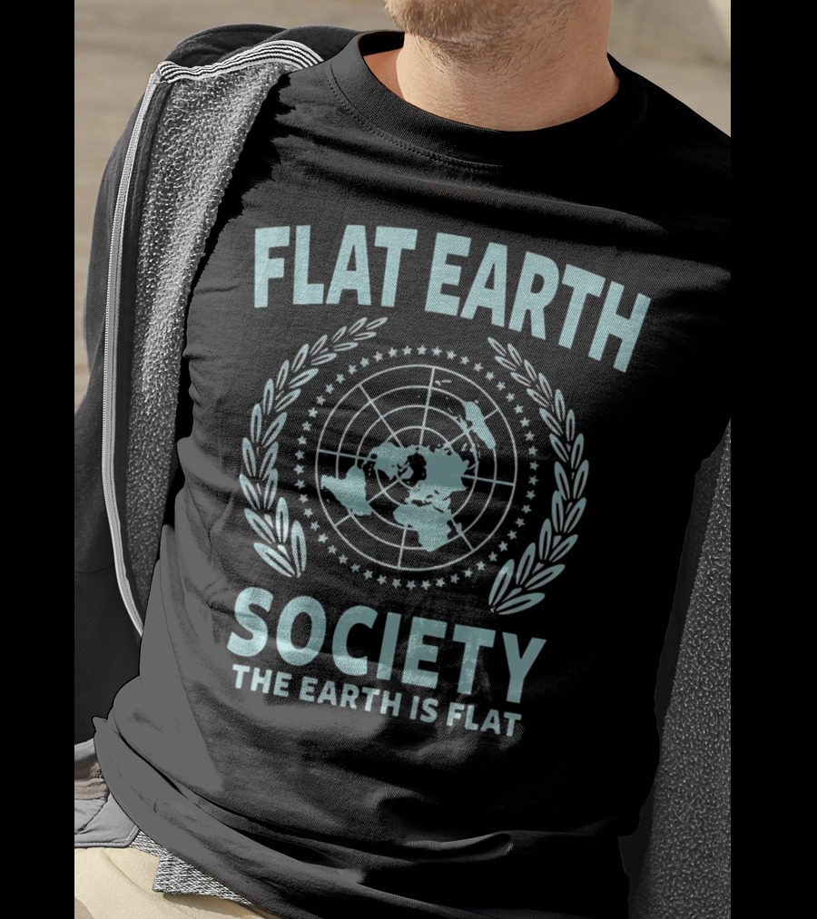 Flat Earth Society The Earth Is Flat Map T-Shirt