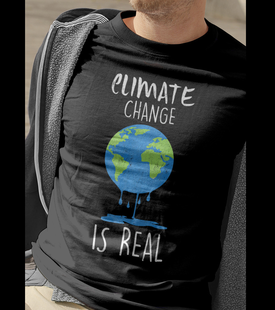 Climate Change Is Real Earth Melting T-Shirt