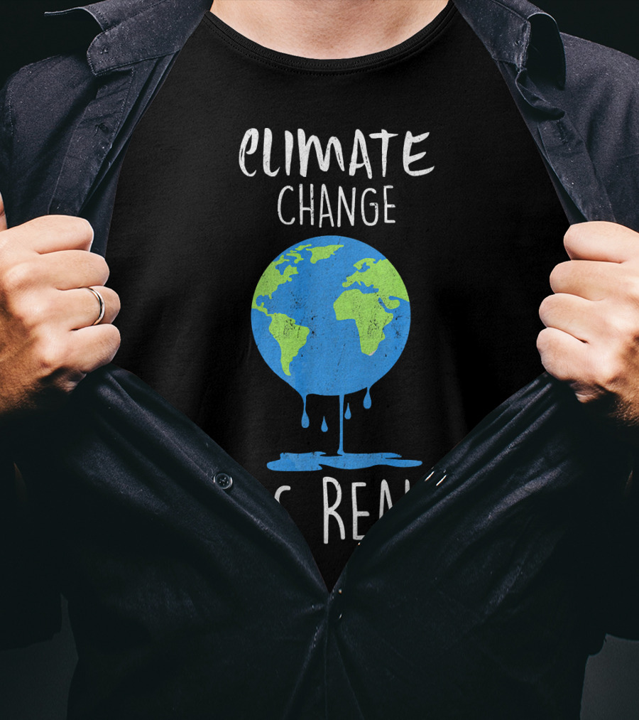 Climate Change Is Real Earth Melting T-Shirt