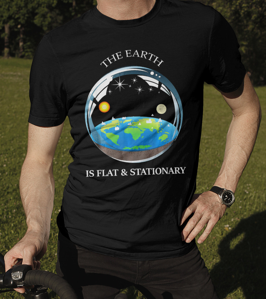 The Earth Is Flat And Stationary With Sun Moon And Stars T-Shirt