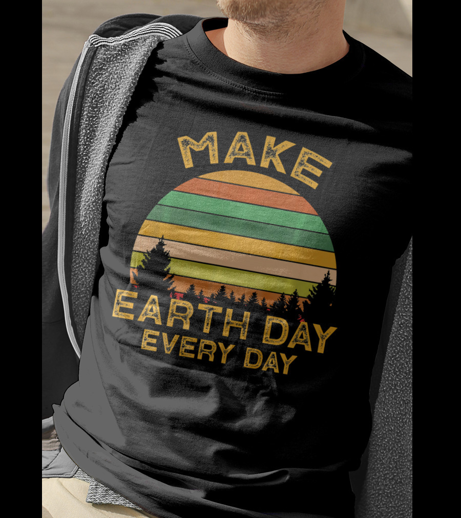 Make Earth Day Every Day Sunset Forest T-Shirt