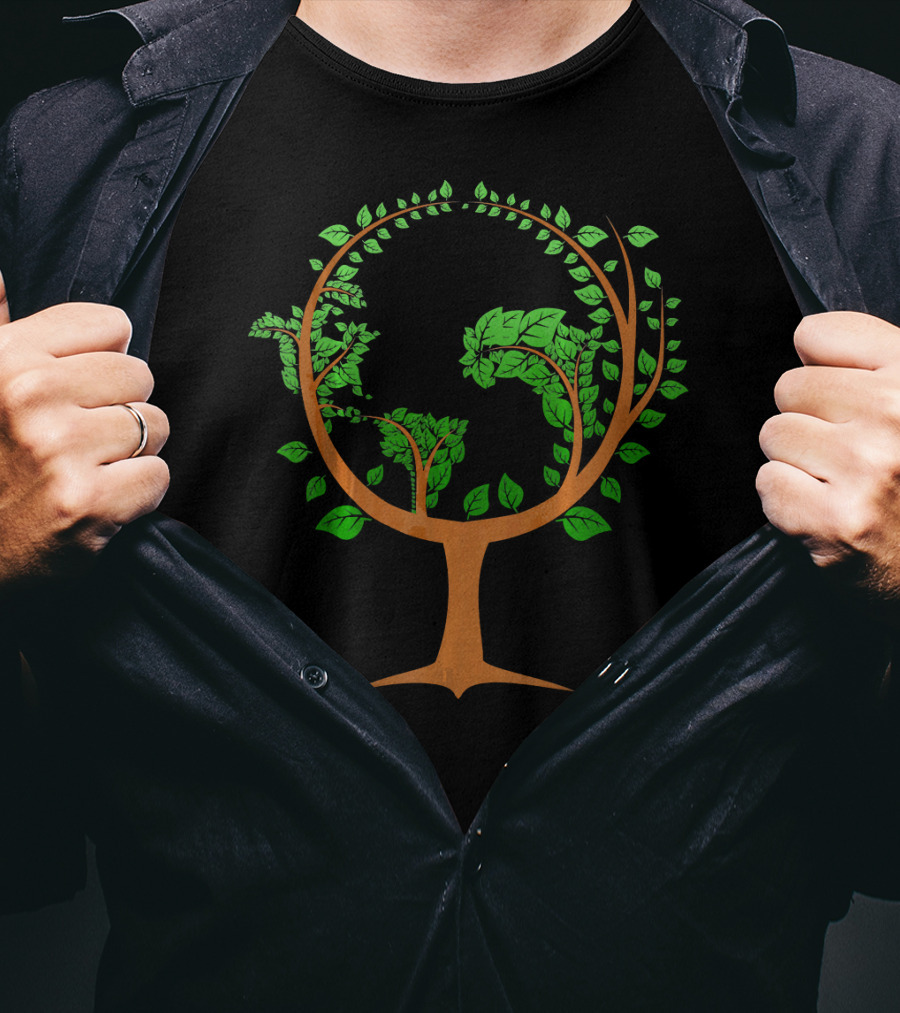 Happy Earth Day Save Earth Tree Globe T-Shirt