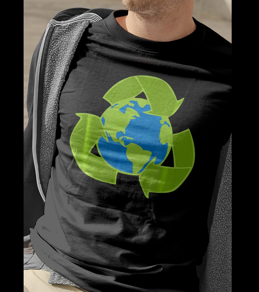 Planet Earth Recycle Symbol Env Eco-Friendly T-Shirt