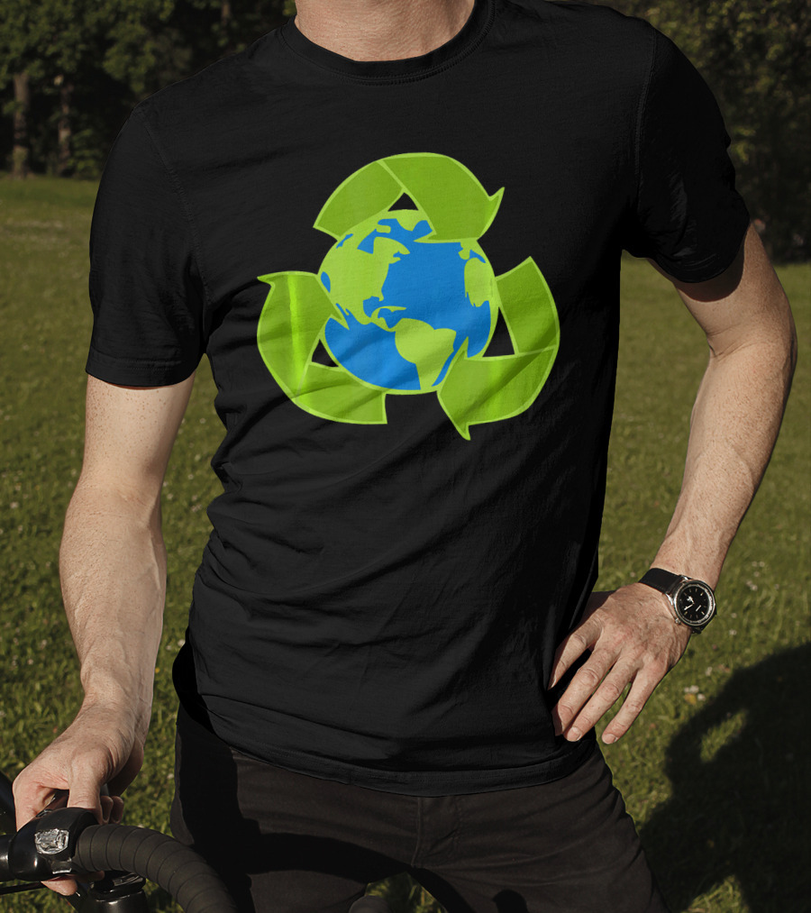 Planet Earth Recycle Symbol Env Eco-Friendly T-Shirt