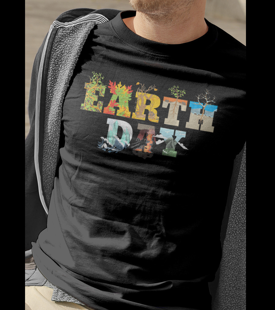 Earth Day Natural Elements Trees Mountains Seasons T-Shirt