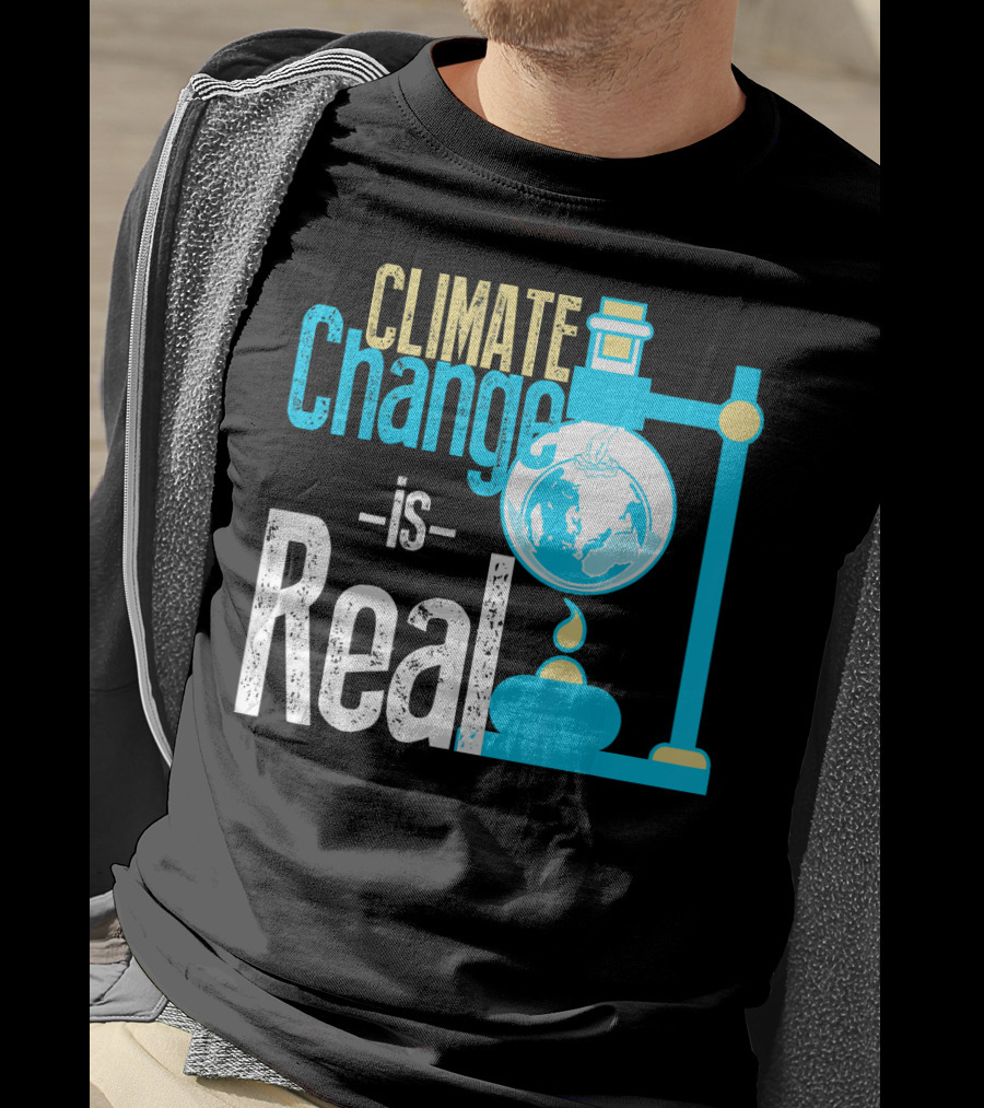 Climate Change Is Real Earth On Fire Scientific T-Shirt