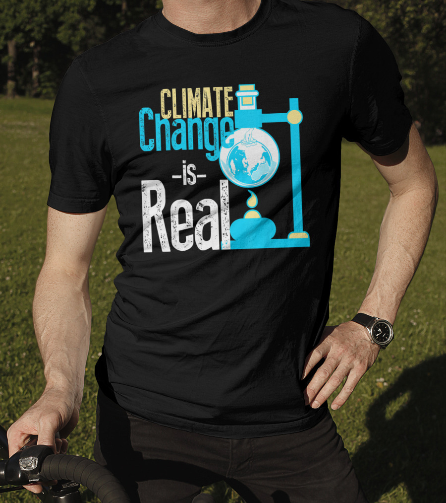 Climate Change Is Real Earth On Fire Scientific T-Shirt
