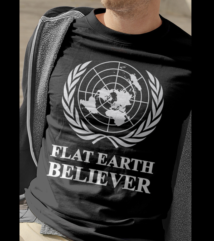 Flat Earth Believer Globe Emblem T-Shirt