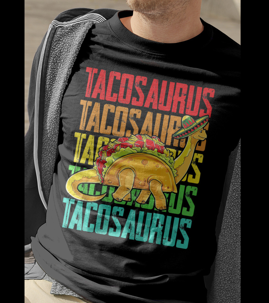 Tacosaurus Sombrero Dinosaur Taco Mexican Fiesta T-Shirt