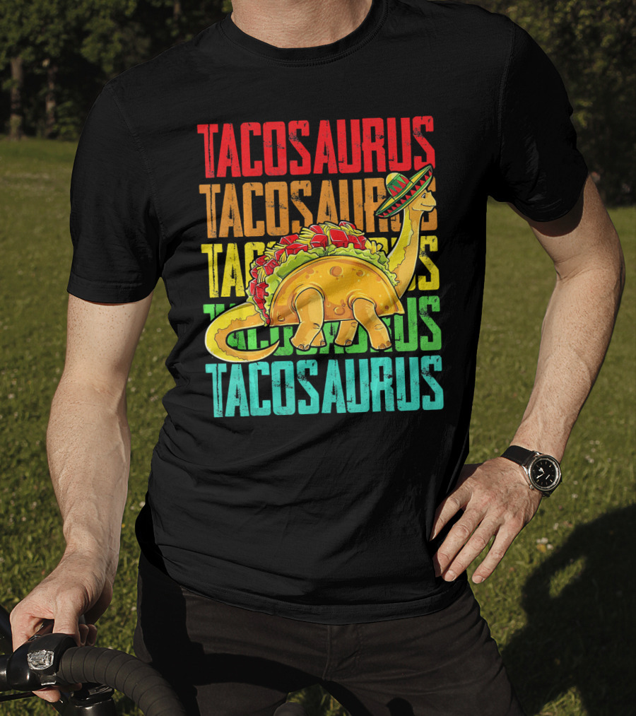 Tacosaurus Sombrero Dinosaur Taco Mexican Fiesta T-Shirt