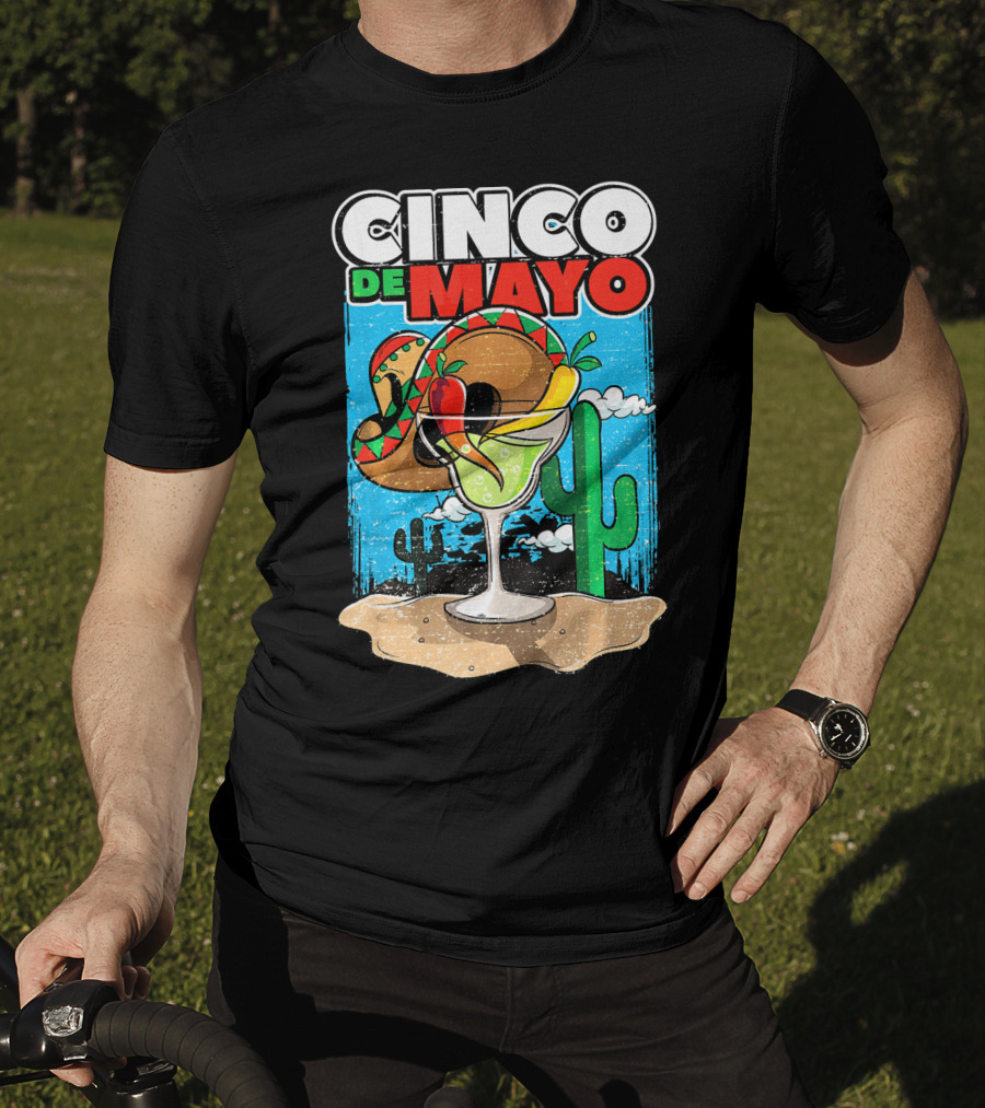 Cinco De Mayo Margarita Cactus Sombrero Fiesta T-Shirt