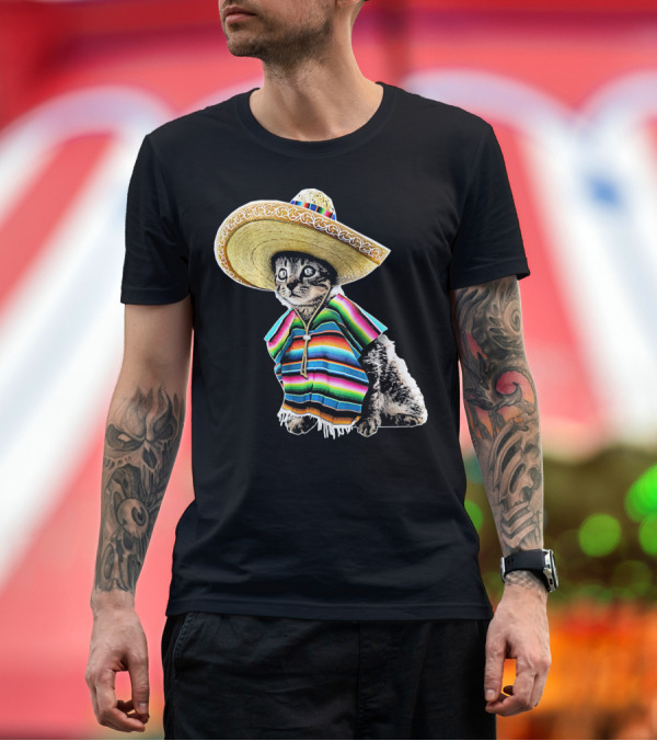 Premium T-Shirt: Cinco De Mayo Cat Sombrero Funny Fiesta Kitten T-Shirt Cinco De Mayo Cat Sombrero Funny Fiesta Kitten T-Shirt