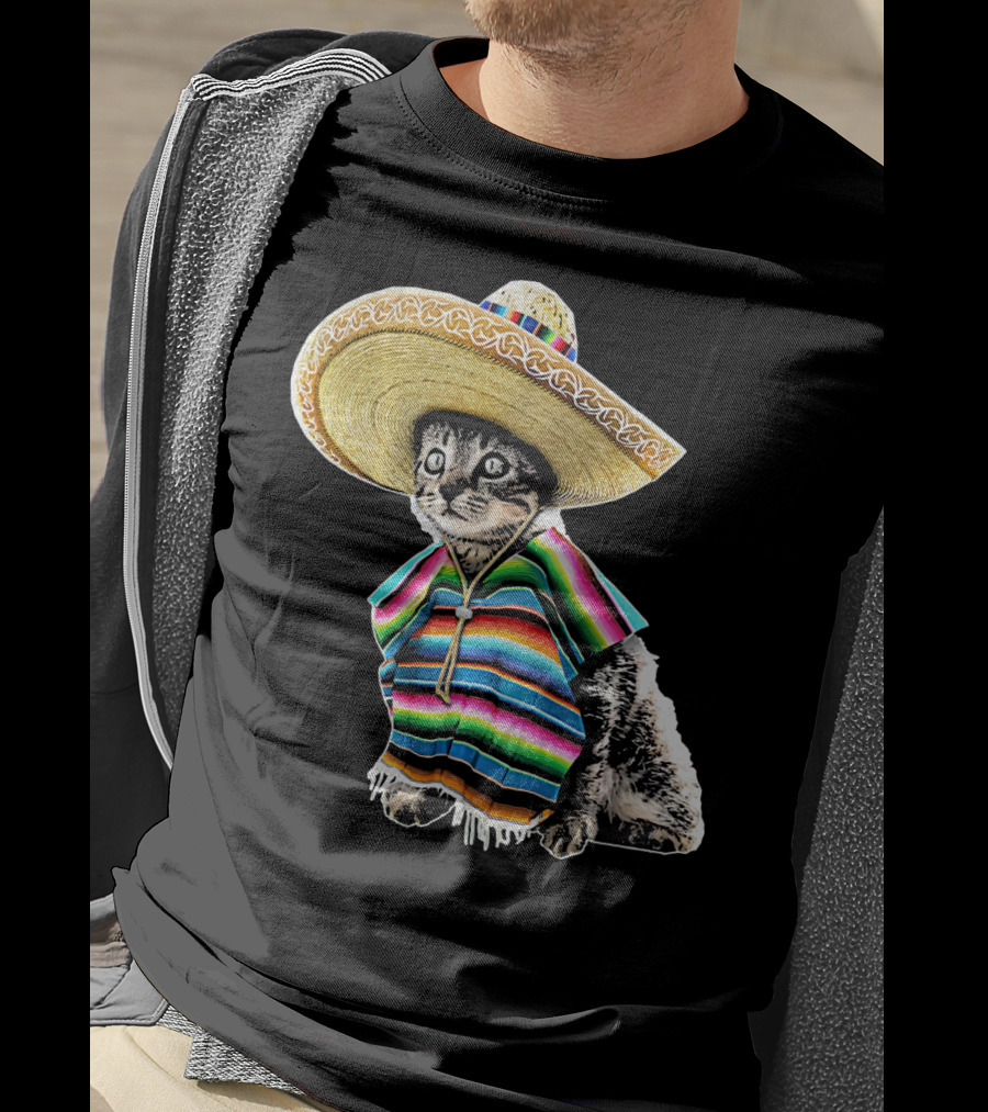 Cinco De Mayo Cat Sombrero Funny Fiesta Kitten T-Shirt