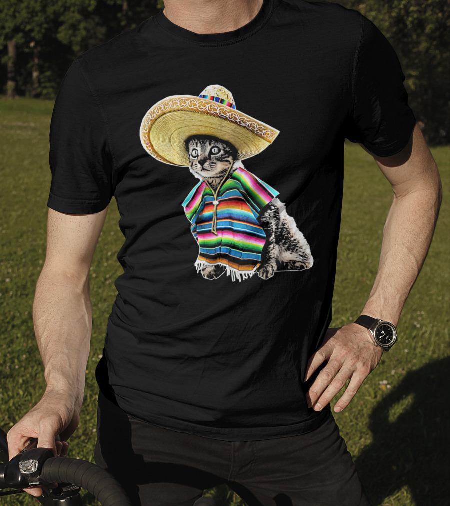 Cinco De Mayo Cat Sombrero Funny Fiesta Kitten T-Shirt