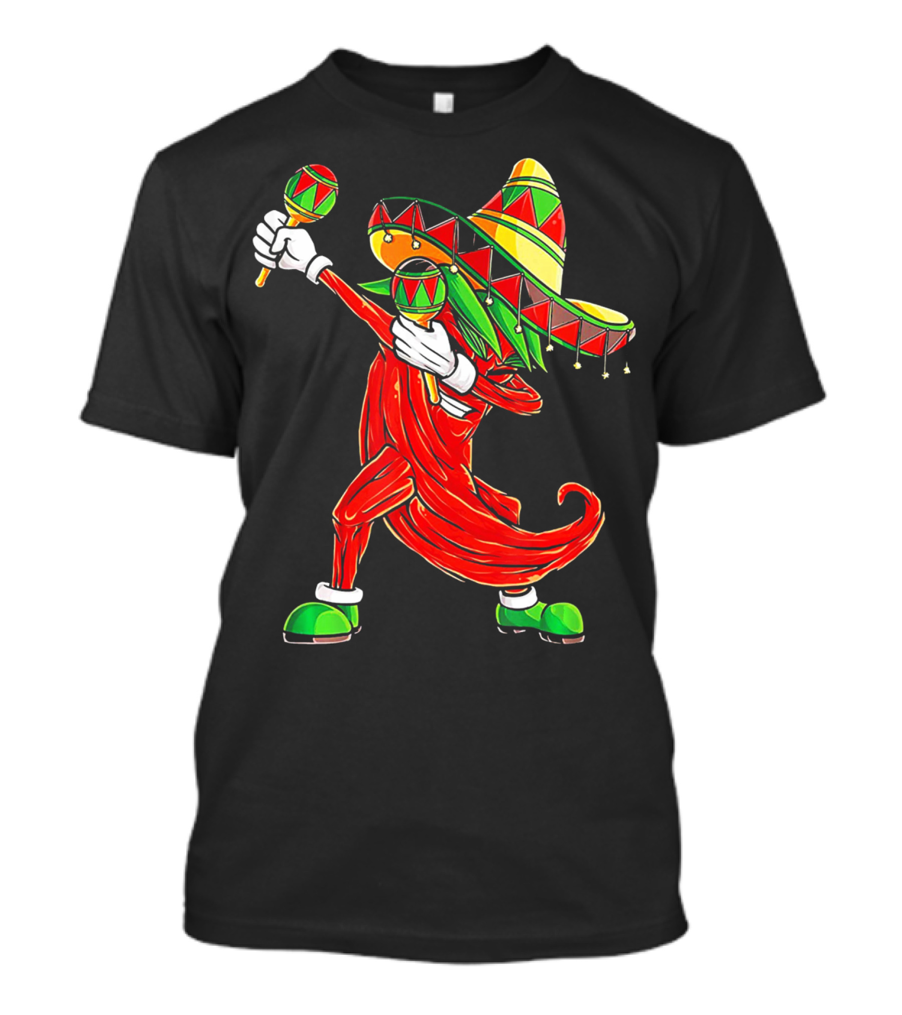 Dabbing Chili Sombrero Maracas Festival Fiery Dance T-Shirt