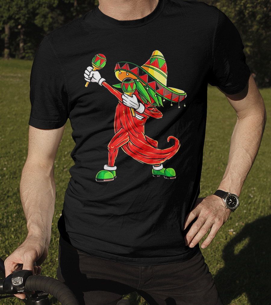 Dabbing Chili Sombrero Maracas Festival Fiery Dance T-Shirt