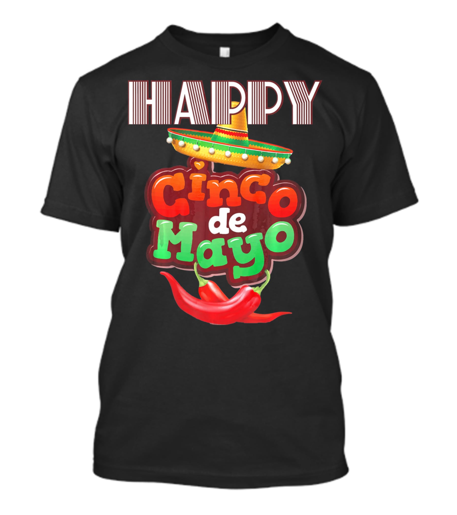 Happy Cinco De Mayo Sombrero Red Chili Peppers T-Shirt