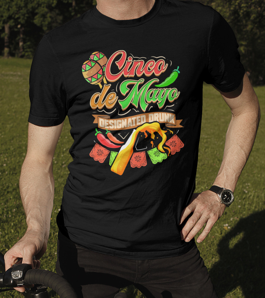 Cinco De Mayo Designated Drunk Peppers Beer Fiesta T-Shirt