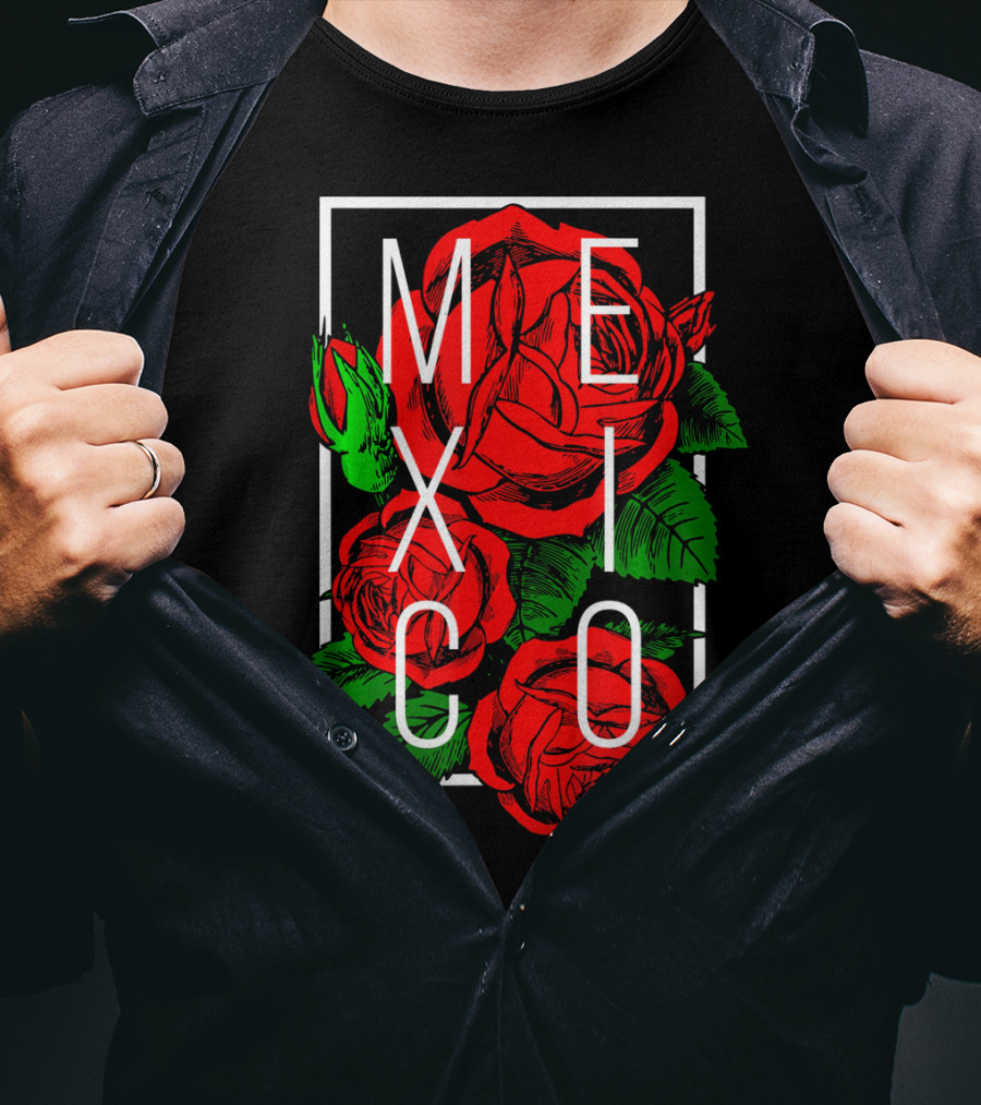 Mexico Rose Flower Cinco De Mayo T-Shirt