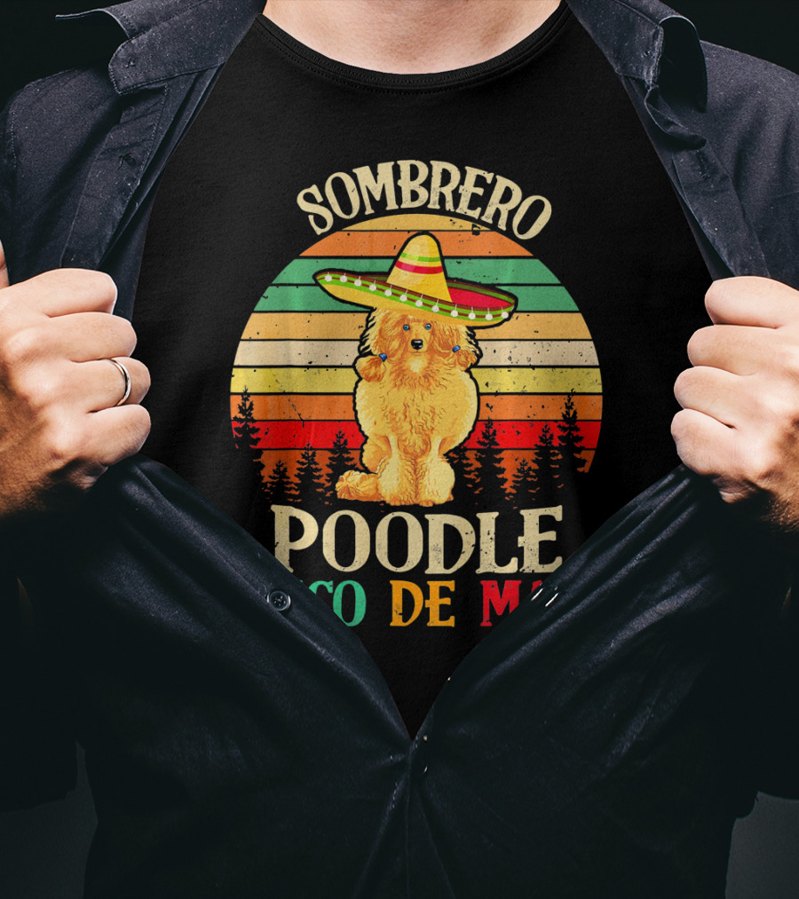 Sombrero Poodle Cinco De Mayo Vintage T-Shirt